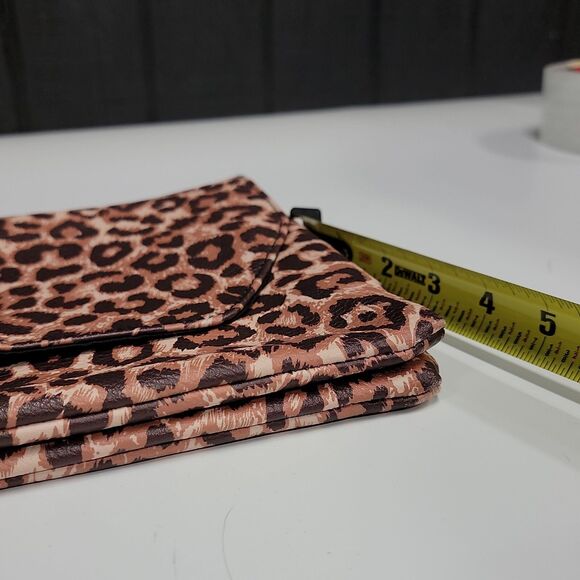 Y2K Leopard Clutch Bag Wallet Purse Handbag Statement Detachable Wrist Strap - Picture 13 of 14